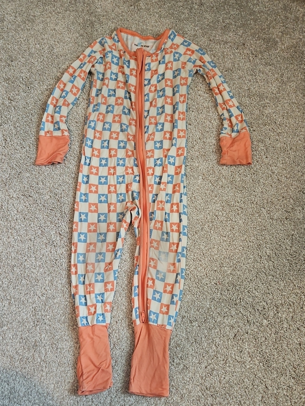 Little One Shop Bamboo Convertible Sleeper 18-24M Stars Checkered